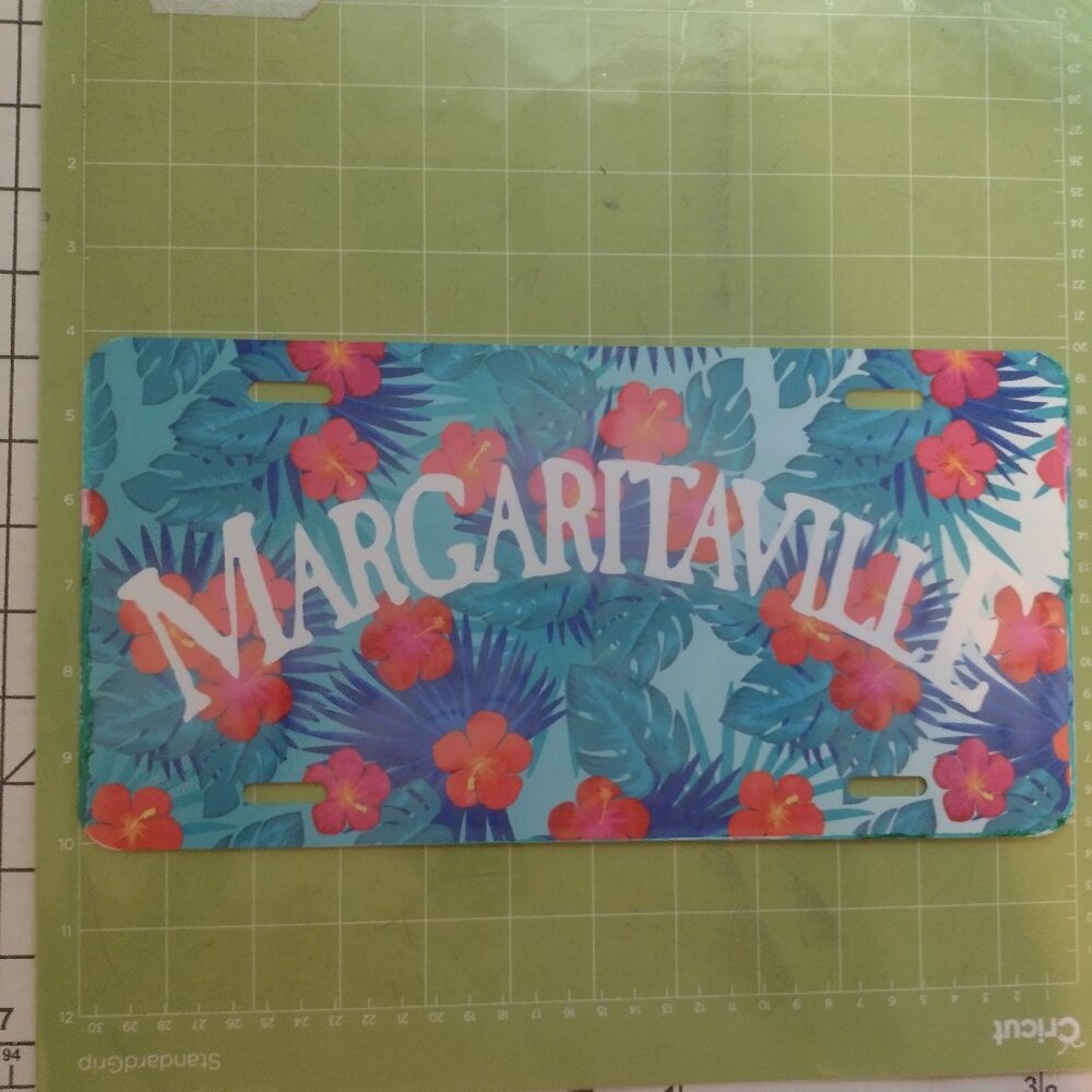 Front tropical, beachy vehicle plate custom-handmade